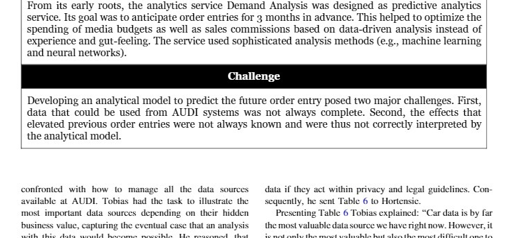  From its early roots, the analytics service Demand Analysis was designed