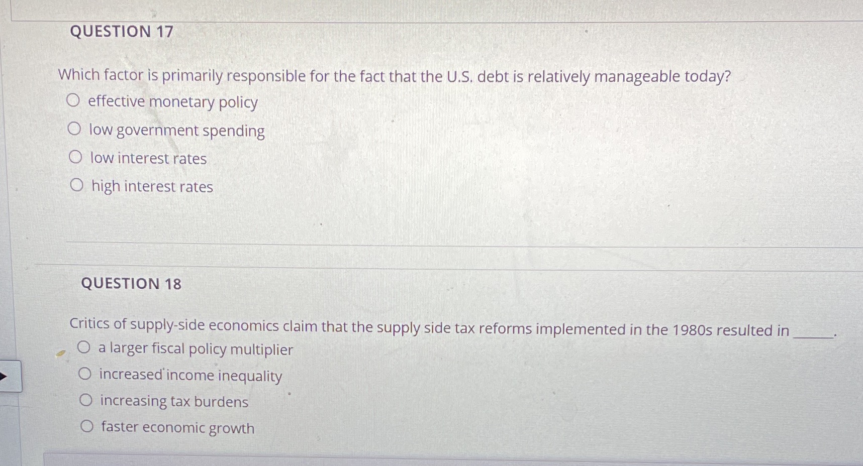  QUESTION 17 Which factor is primarily responsible for the fact that