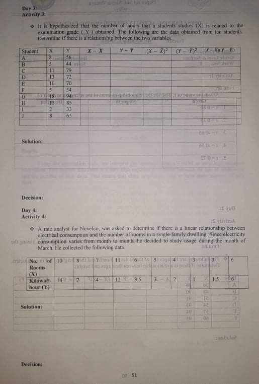  Day 3: Activity 3: It is hypothesized that the number of