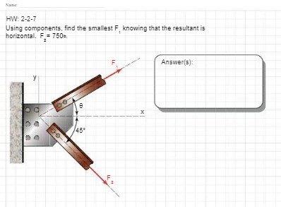  HITHE HW: 2-2-7 Using components, find the smallest F, knowing that