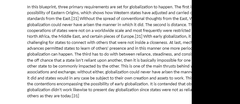 In this blueprint, three primary requirements are set for globalization to