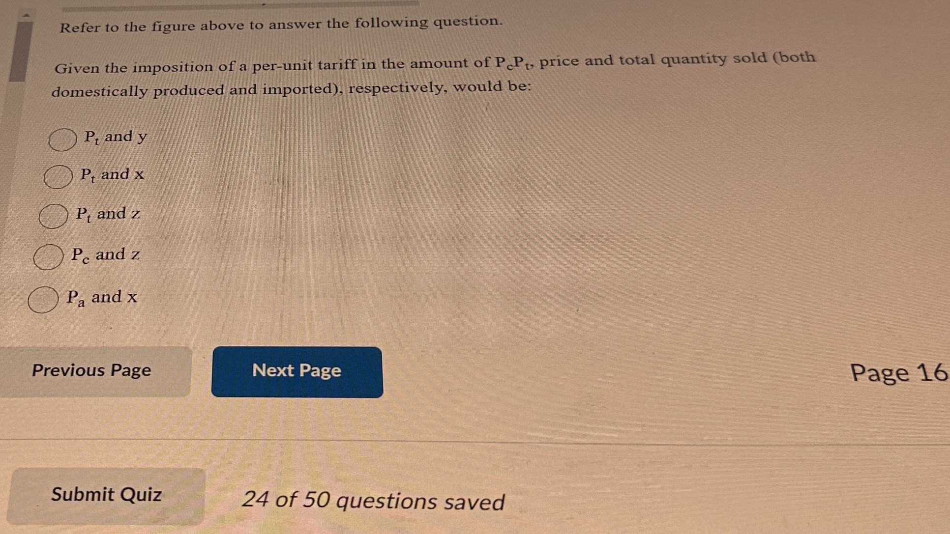 demand for a product and P. is the world price of that