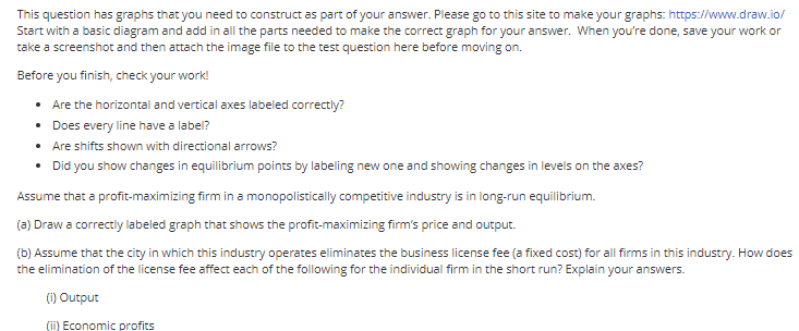  This question has graphs that you need to construct as part