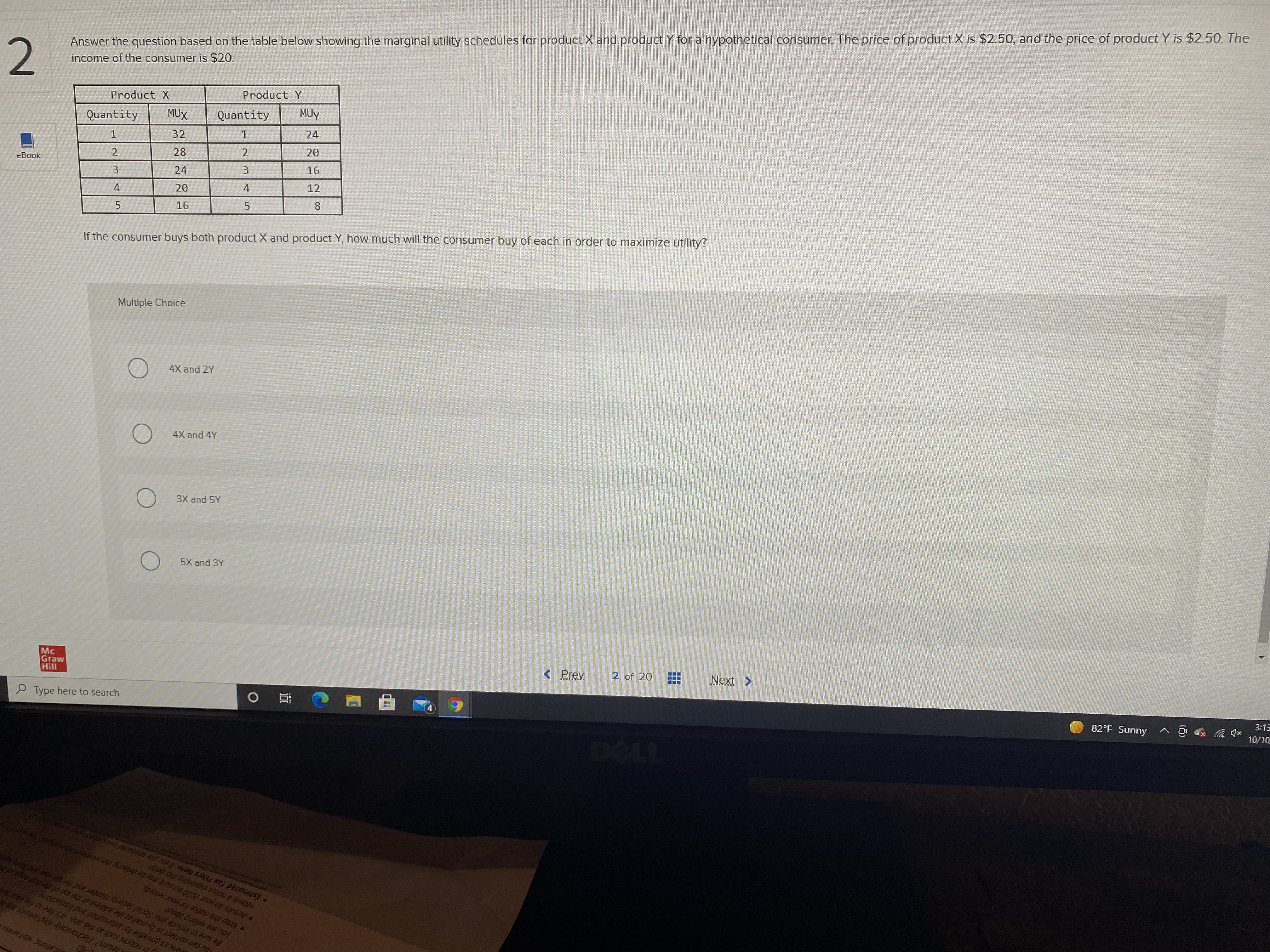  Answer the question based on the table below showing the marginal