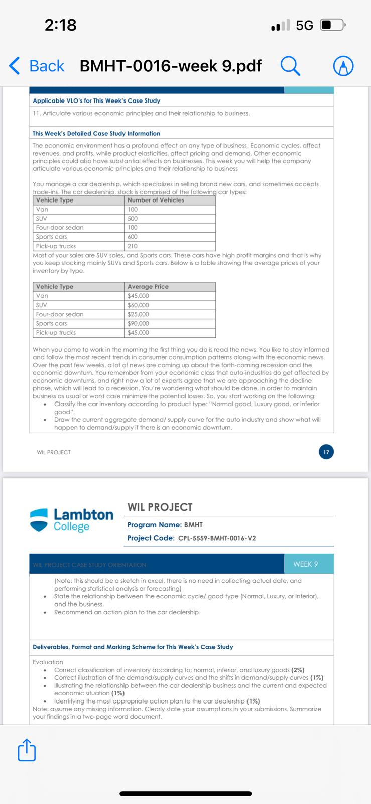 2:18 Back BMHT-0016-week 9. pdf Applicable VLO's for This Week's Case Study