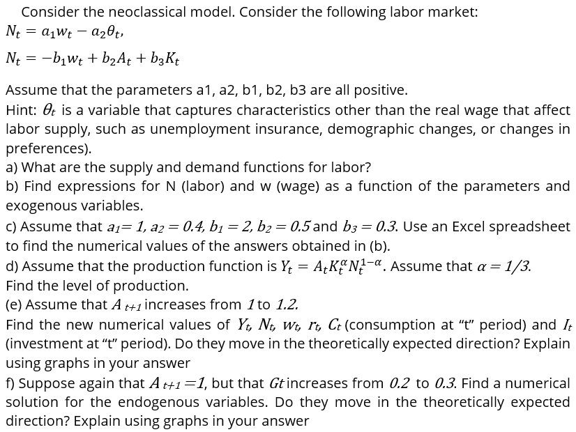 In this case, this model is neoclassical modelo for labor market, where