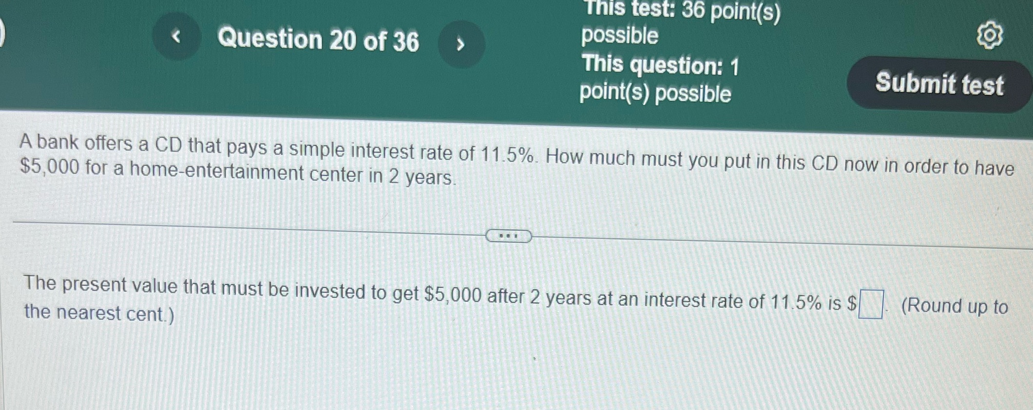 Question 20 of 36 I ms test' pant(s) possible This question: 1