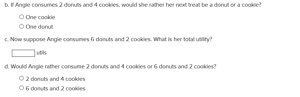utility for donuts and cookies. Assume that donuts and cookies are free.