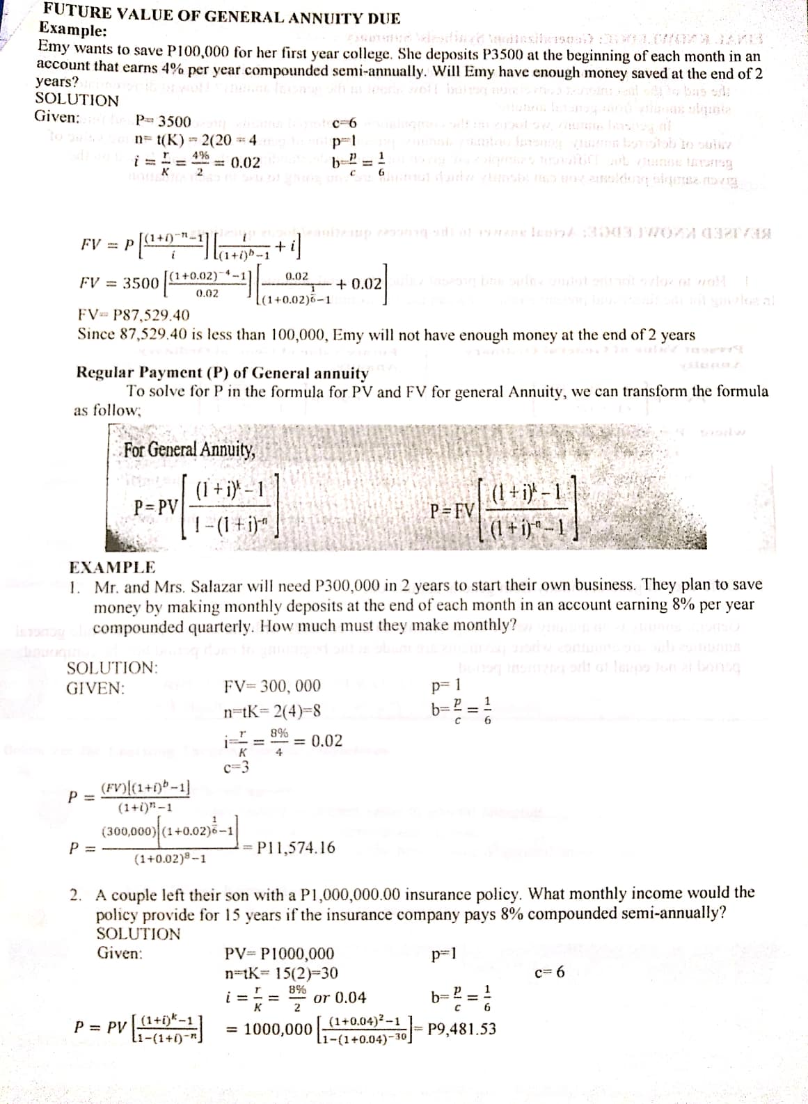 computation of deferred annuity, present value and future value of deferred annuity,