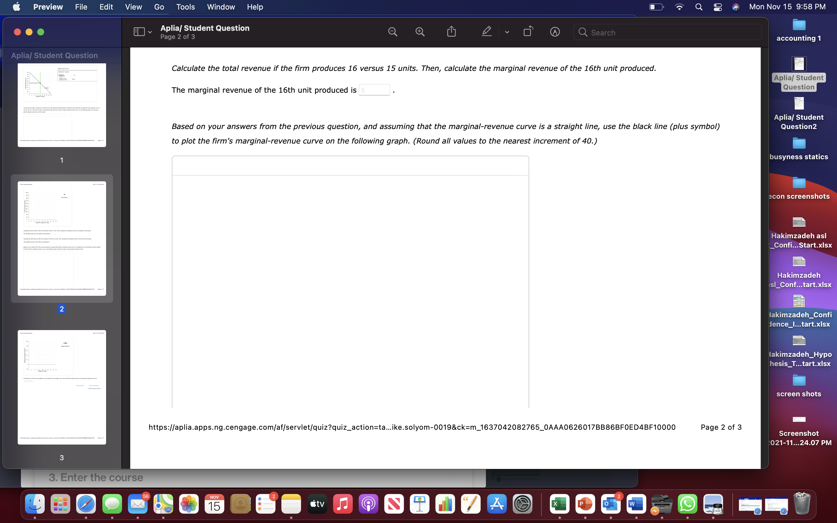 demand curve Aplia/ Student The blue curve on the following graph represents