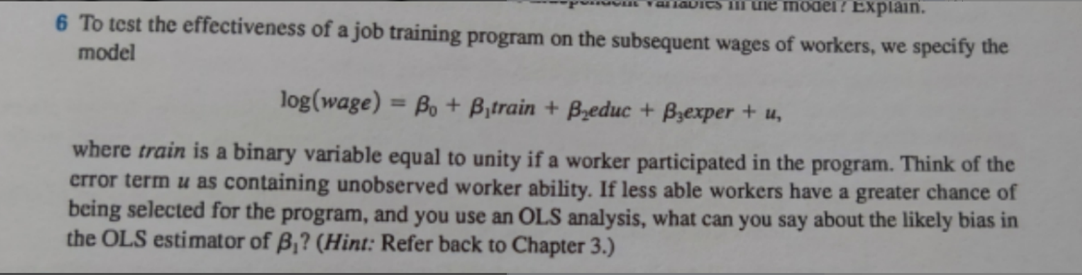 Wies lil ule model? Explain. 6 To test the effectiveness of