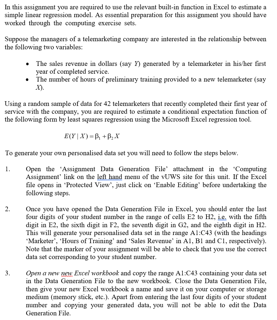 very much. Marketer Hours of Training Sales Revenue 3 157342 WO N