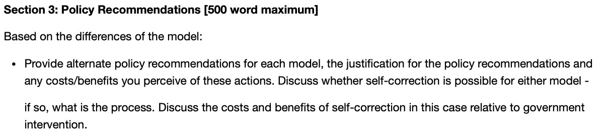  Section 3: Policy Recommendations [500 word maximum] Based on the differences
