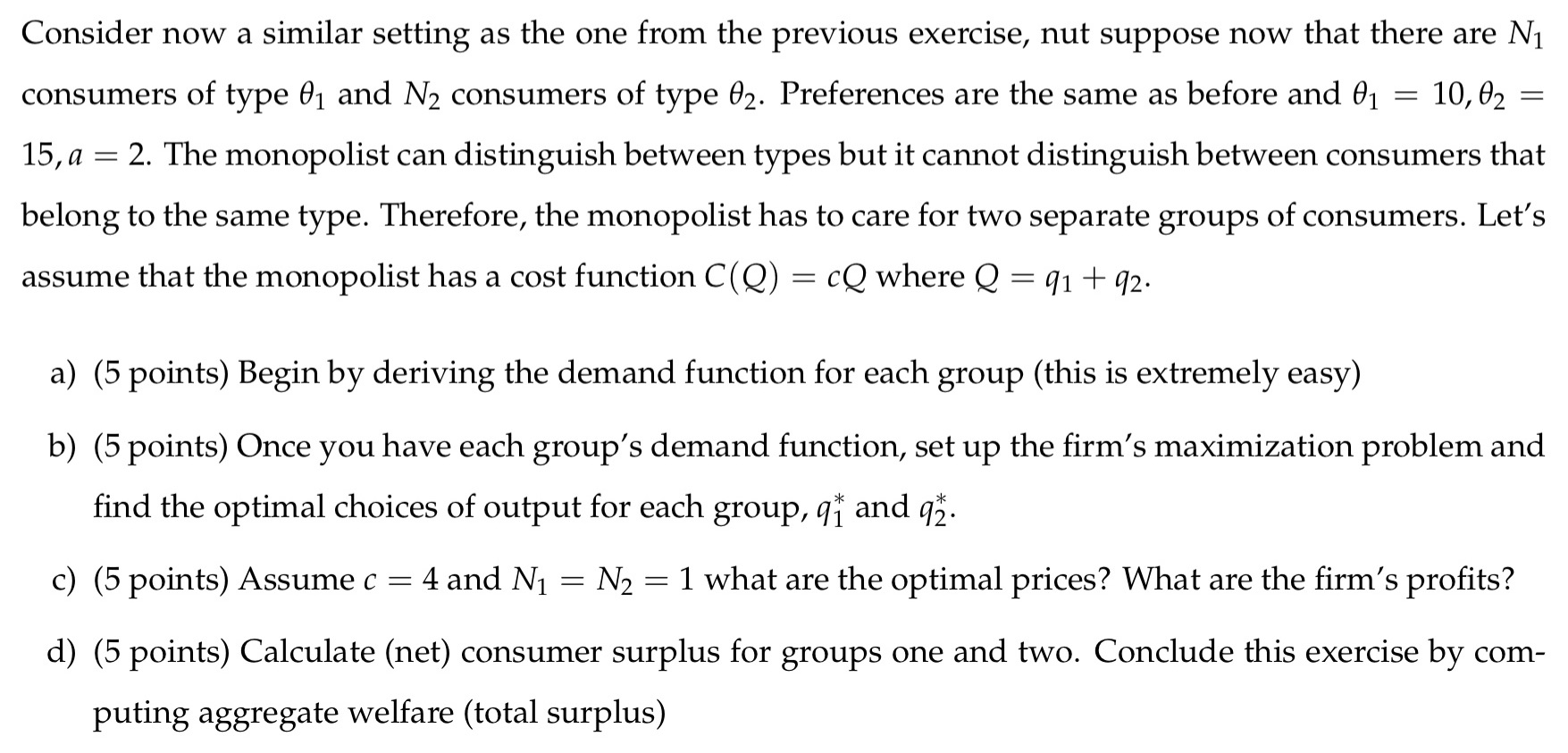  Consider now a similar setting as the one from the previous