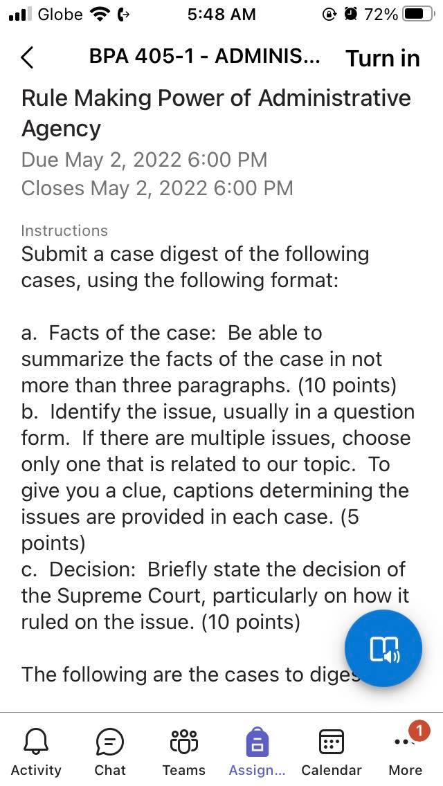 GIO be 5:48 AM @ 720/0@) BPA 405-1 - ADMINIS... Turn in