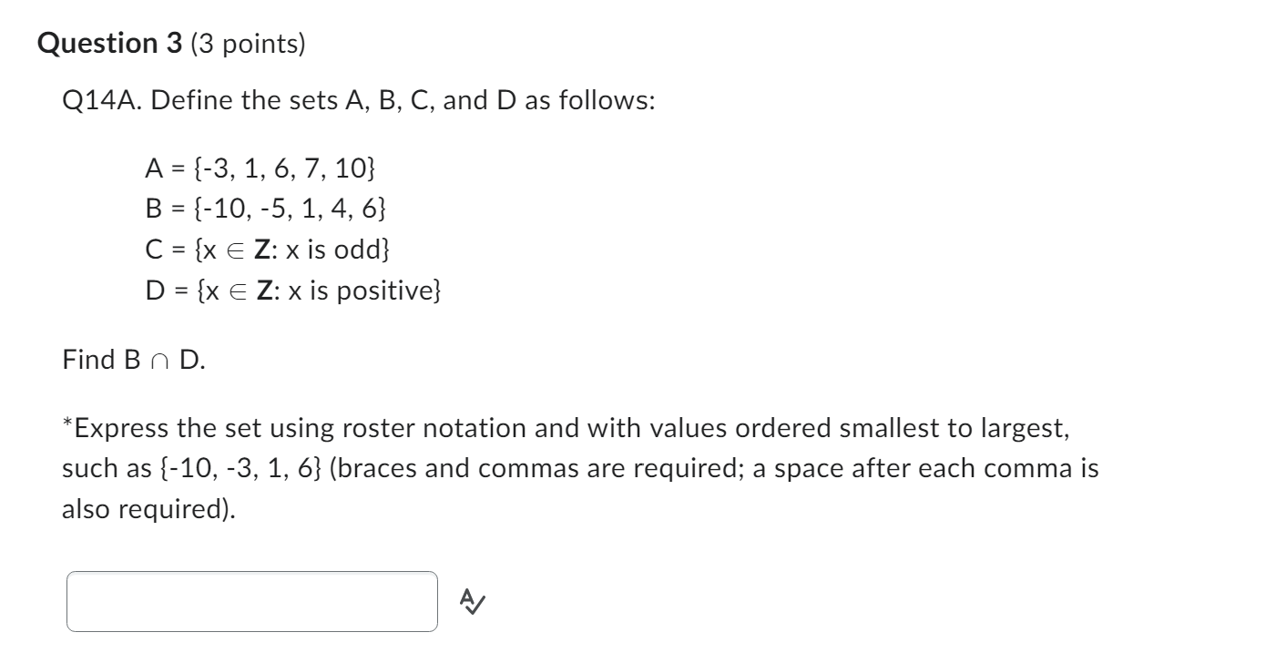 B such that A = B. A = {7, 19, g, #,