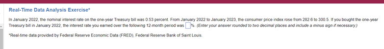  Real-Time Data Analysis Exercise* In January 2022, the nominal interest rate