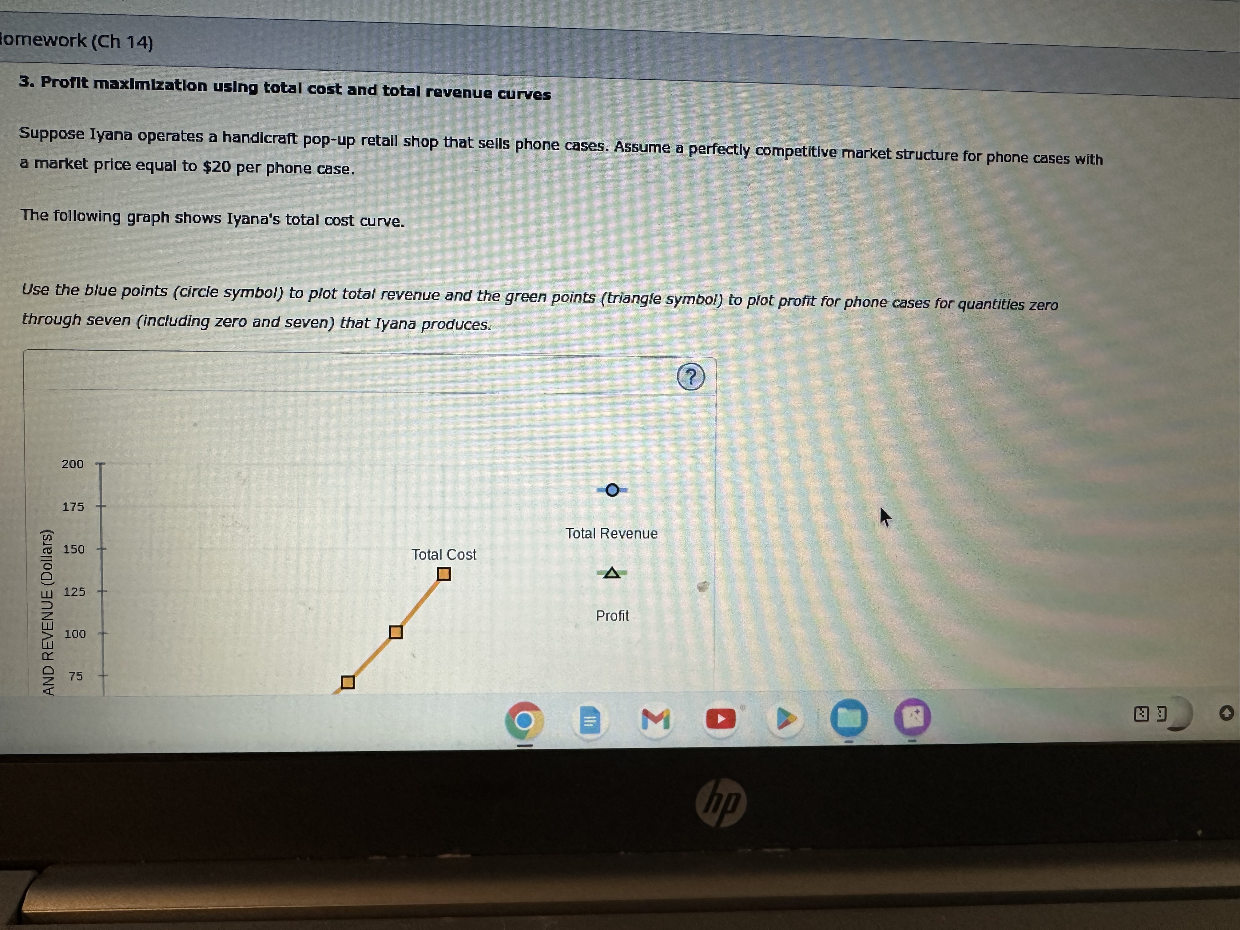 omework (Ch 14) 3. Profit maximization using total cost and total