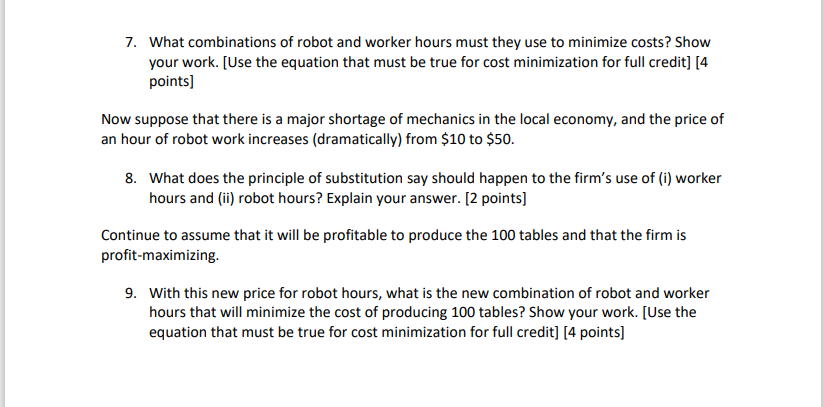 a rm that produces tables and the firm receives an order for