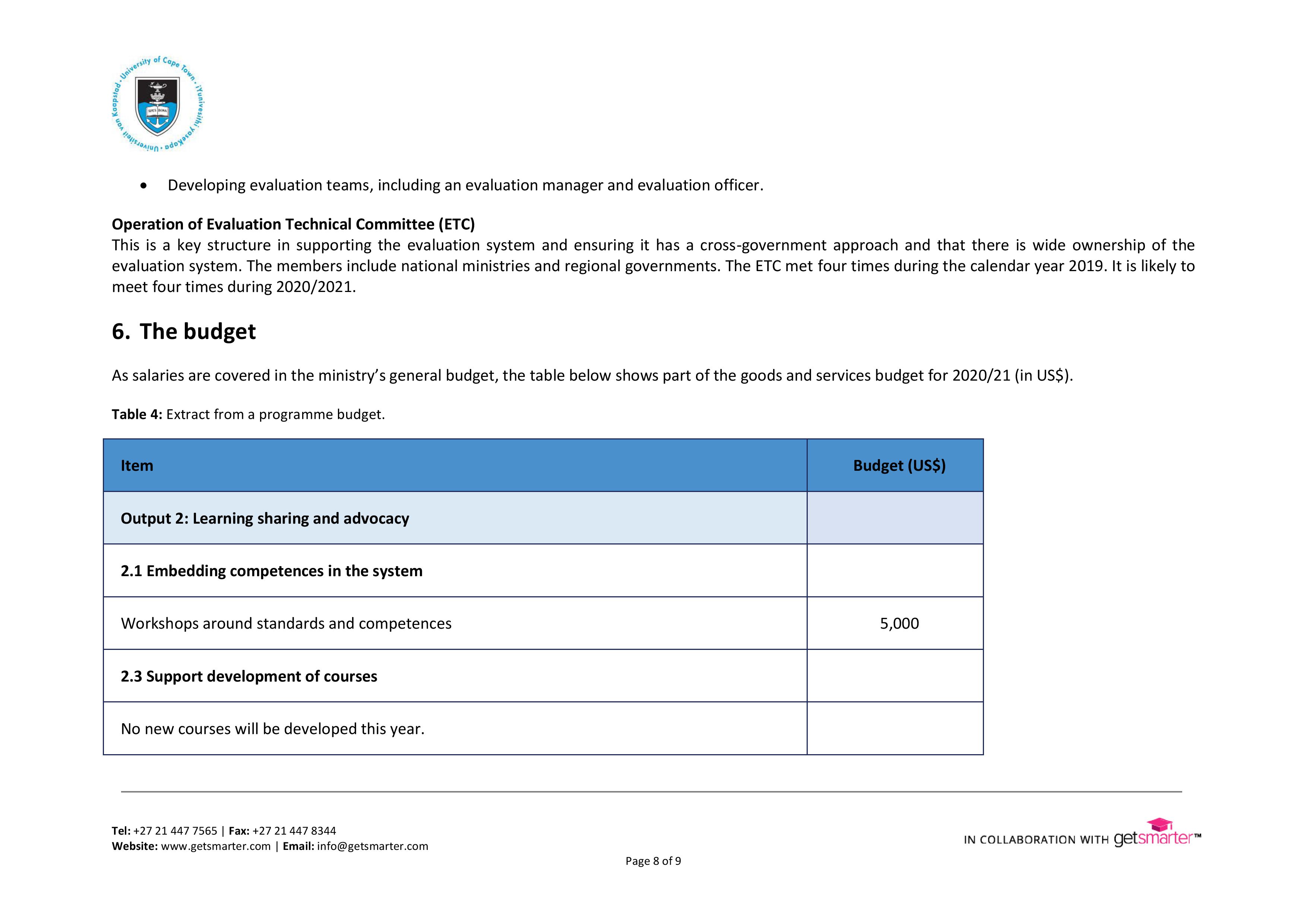 leading an evaluation in Africa 1. Background This case shows an extract