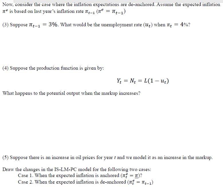 + z) - au (1) Derive an equation for the natural rate