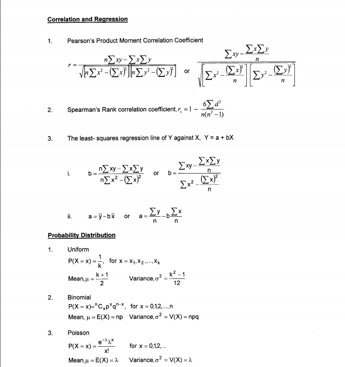 Correlation and Regression 1. Pearson's Product Moment Correlation Coefficient " [