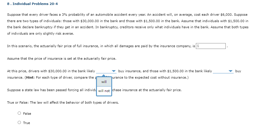  8 . Individual Problems 20-4 Suppose that every driver faces a
