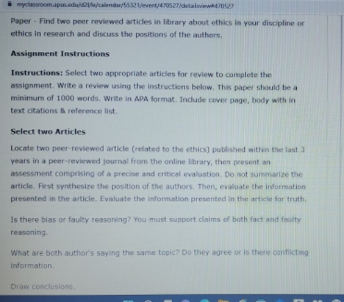 Peer-reviewed article Paper - Find two peer reviewed articles in library about
