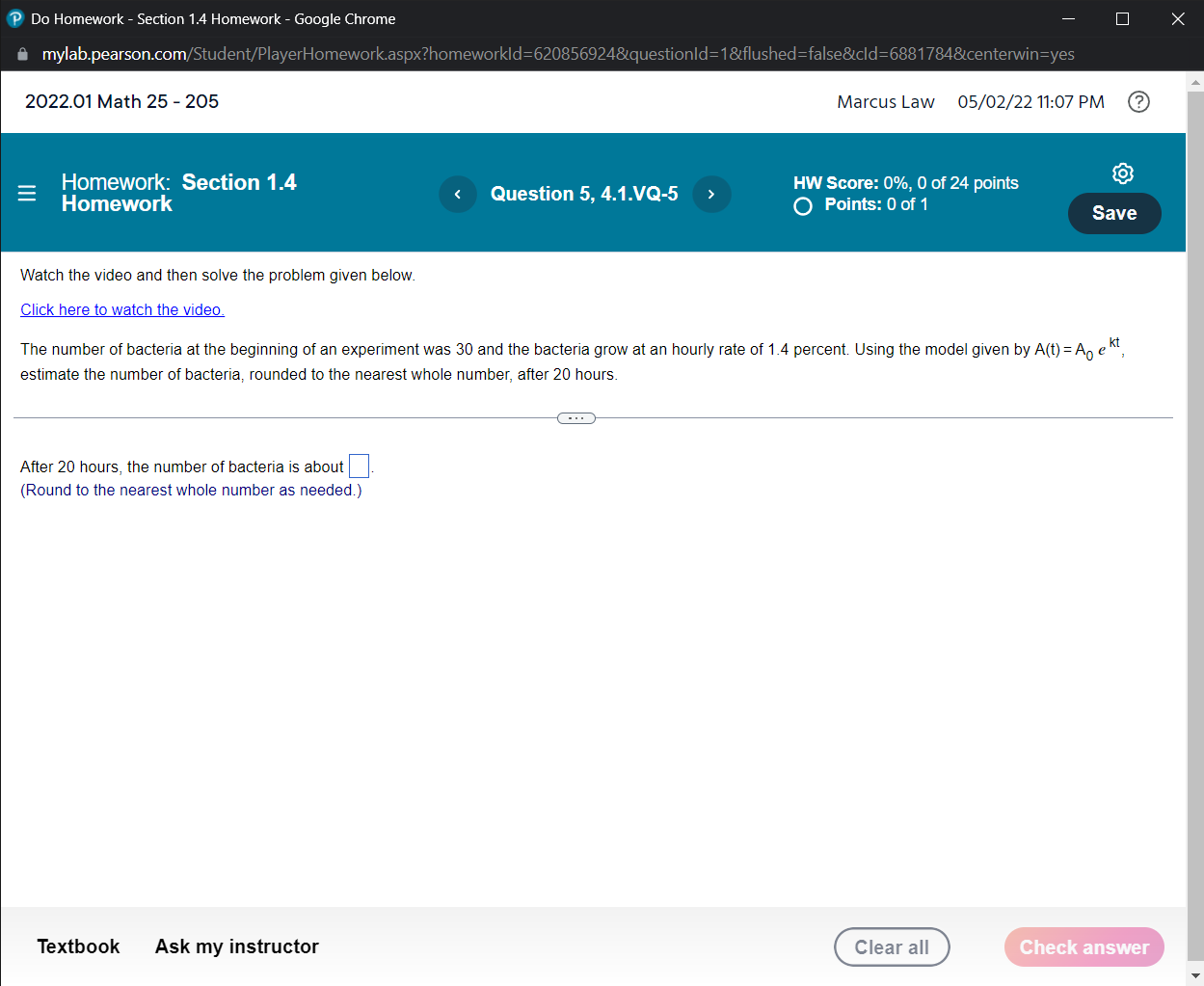 Points: Uof1 Write an equation of the form x): ax +b from
