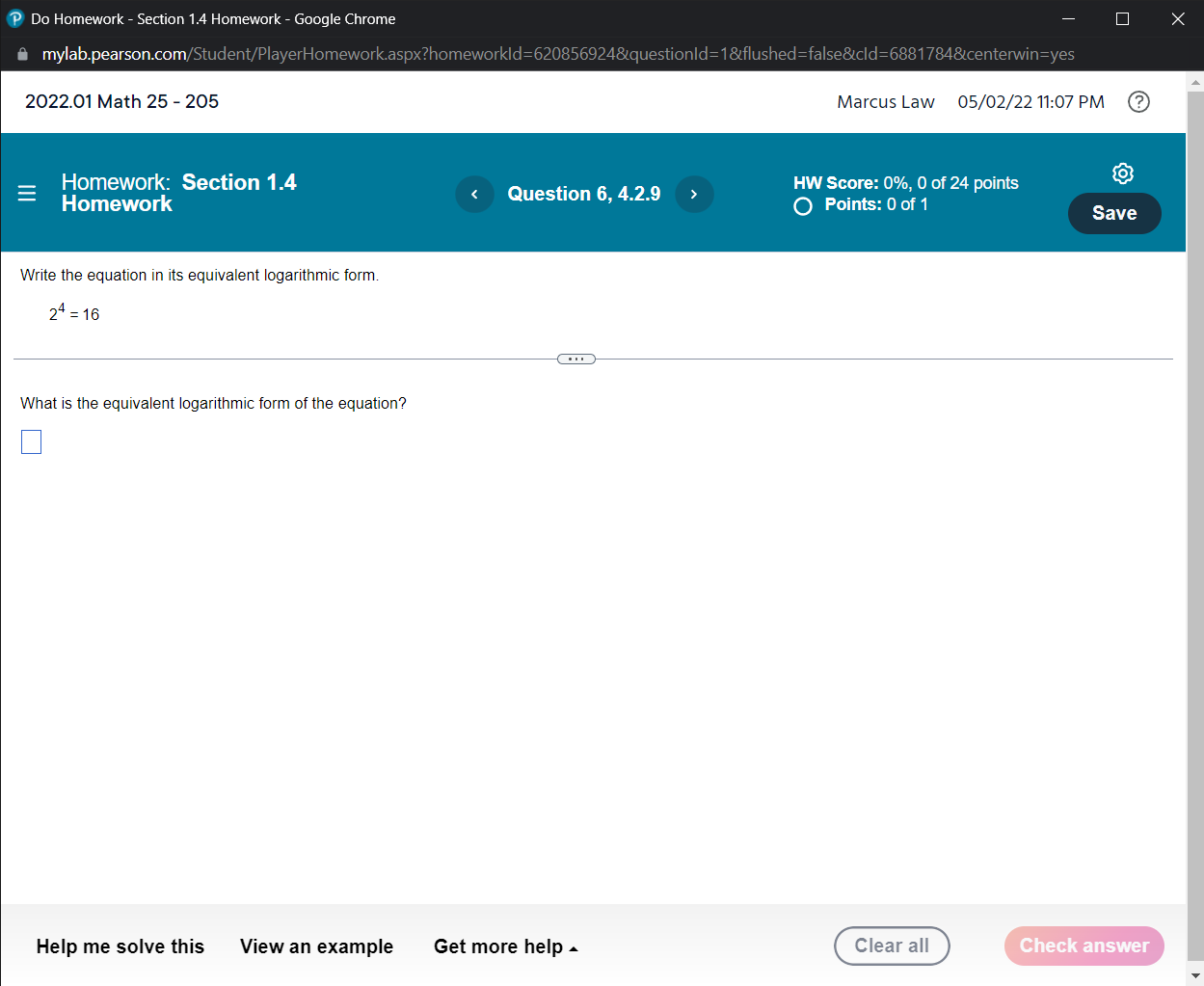 the given graph. Then compute 1(2). x) : (Use integers or fractions