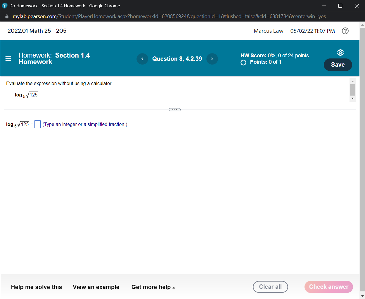 example Get more help A Clear all m P Do Homework -