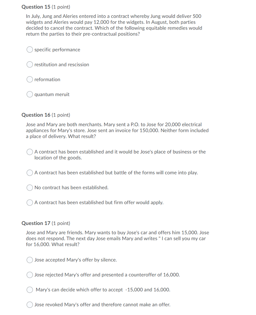 Mistake Question 3 (1 point) In general, a party's silence does not