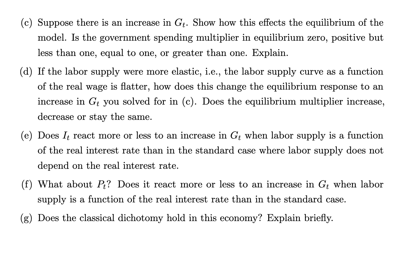 equilibrium model with "a twist", fiscal policy, and money are as follows.