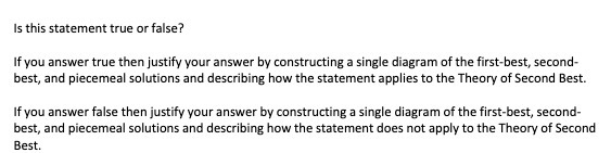 Is this statement true or false? If you answer true then