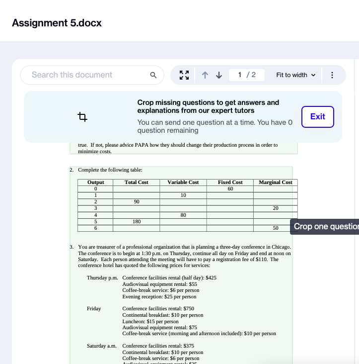  Assignment 5.docx Search this document 1 / 2 Fit to width