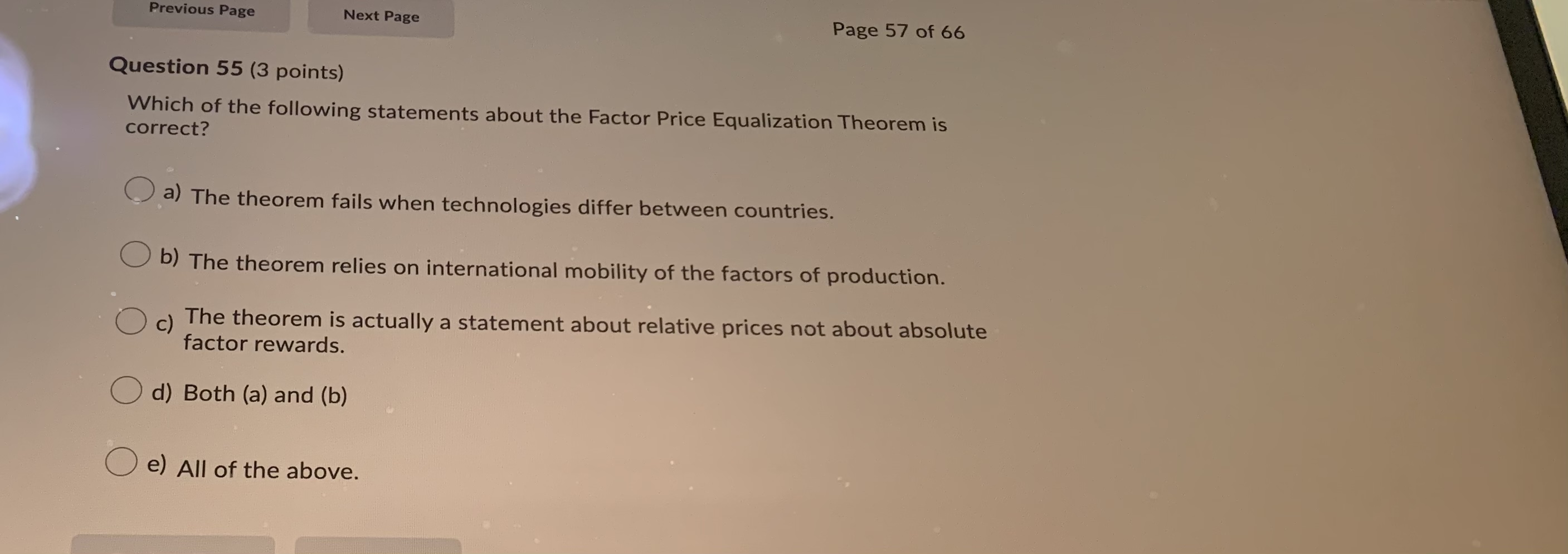 theorem that would explain this is the O a) Heckscher Ohlin theorem.