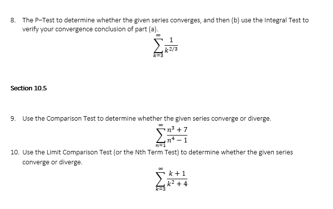 Need help understanding 8. The P-Test to determine whether the given series