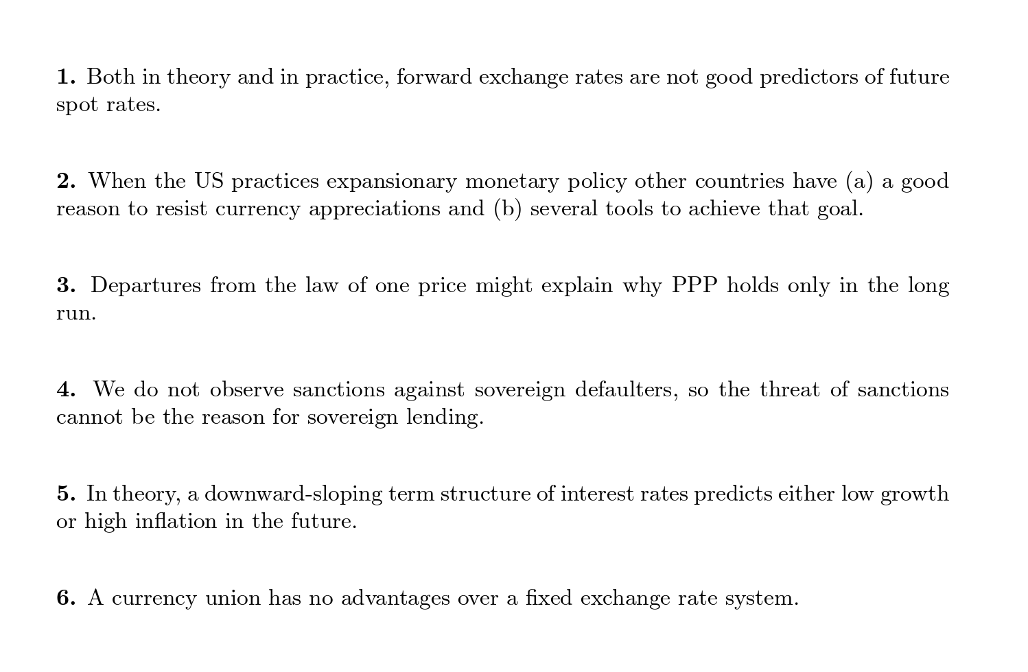Please answer each question with True or False and an explanation in