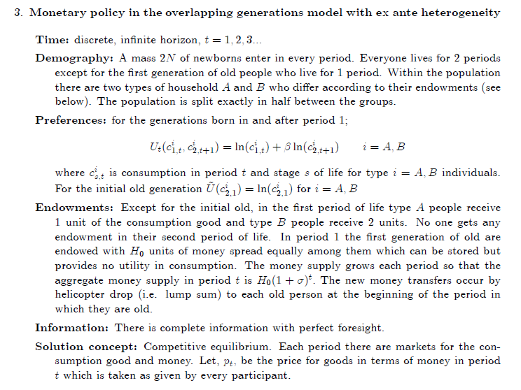 22 . Monetary policy in the overlapping generations model with ex ante