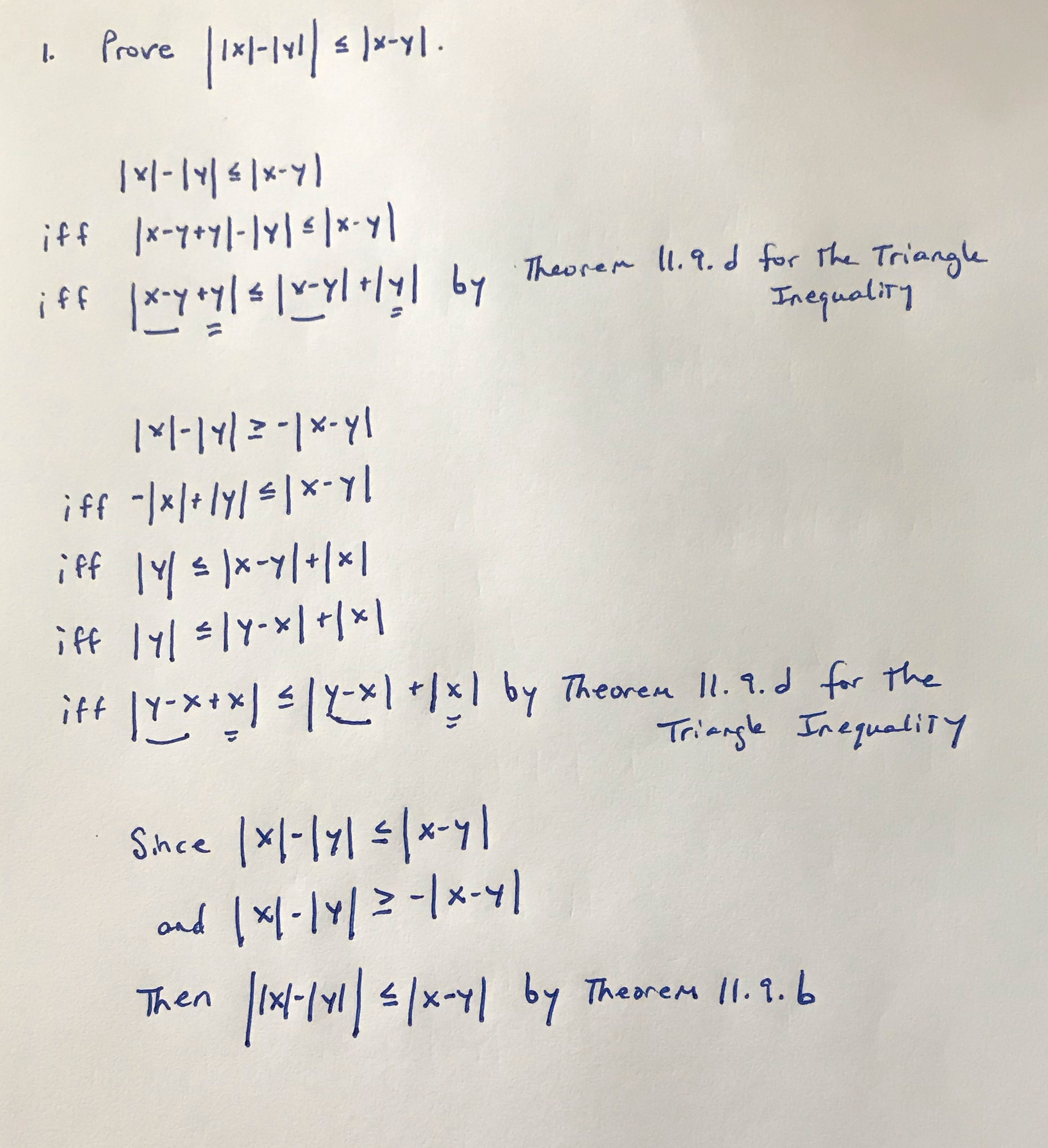 Could someone please check my work 1. Prove / 1* 1 -