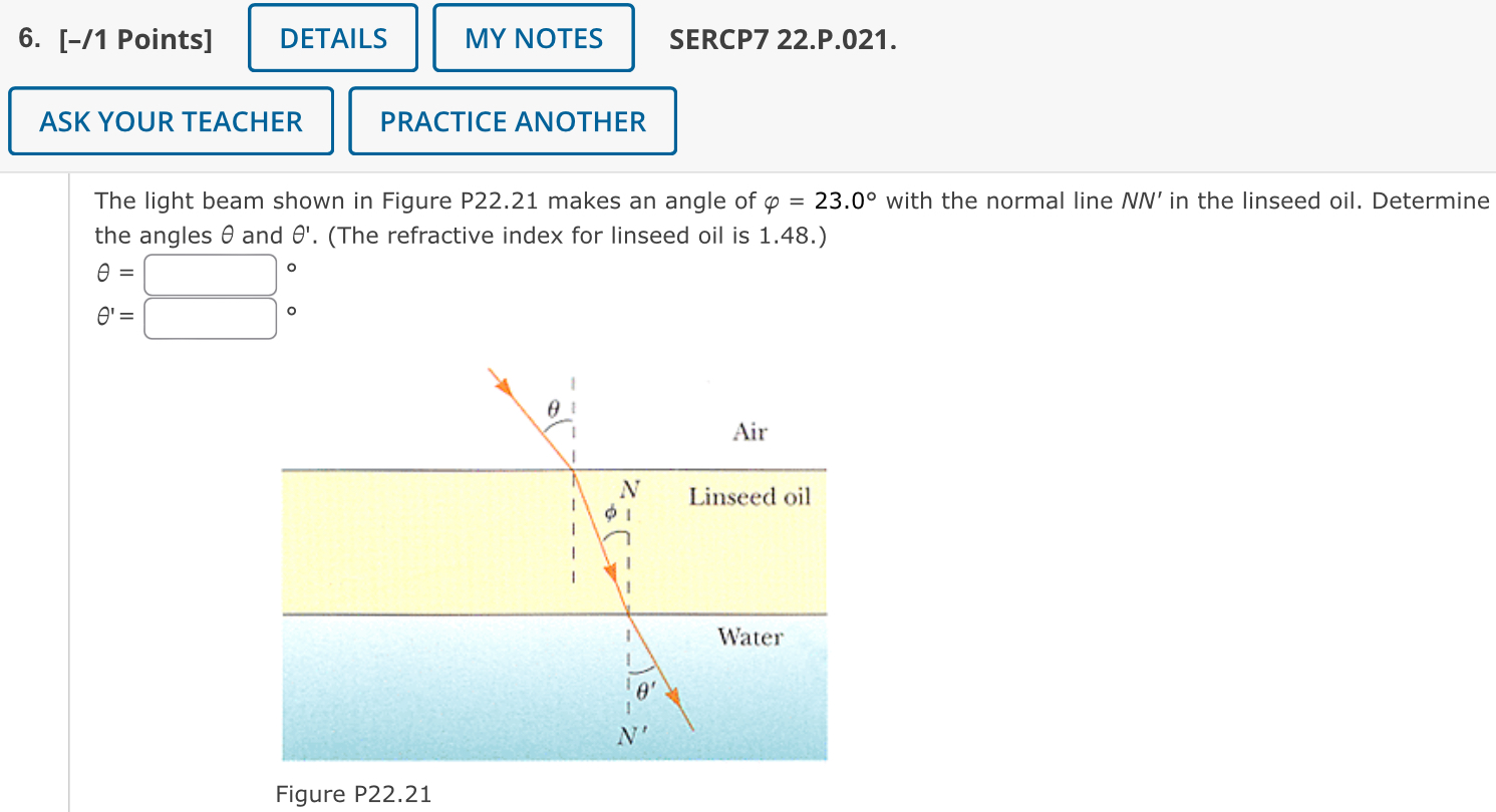 L I lamp) traveling through air is incident on smooth, flat slab