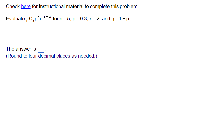 Check here for instructional material to complete this problem. Evaluate anpan_x