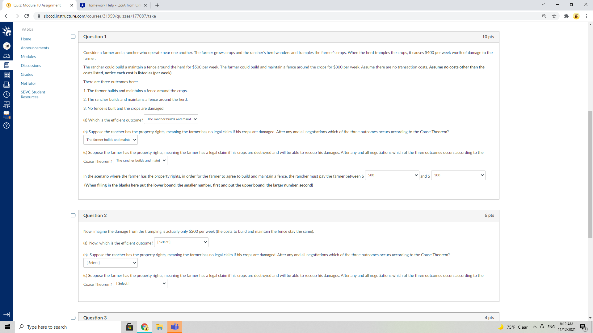 Quiz: Module 10 Assignment * *Homework Help - Q&A from Onl