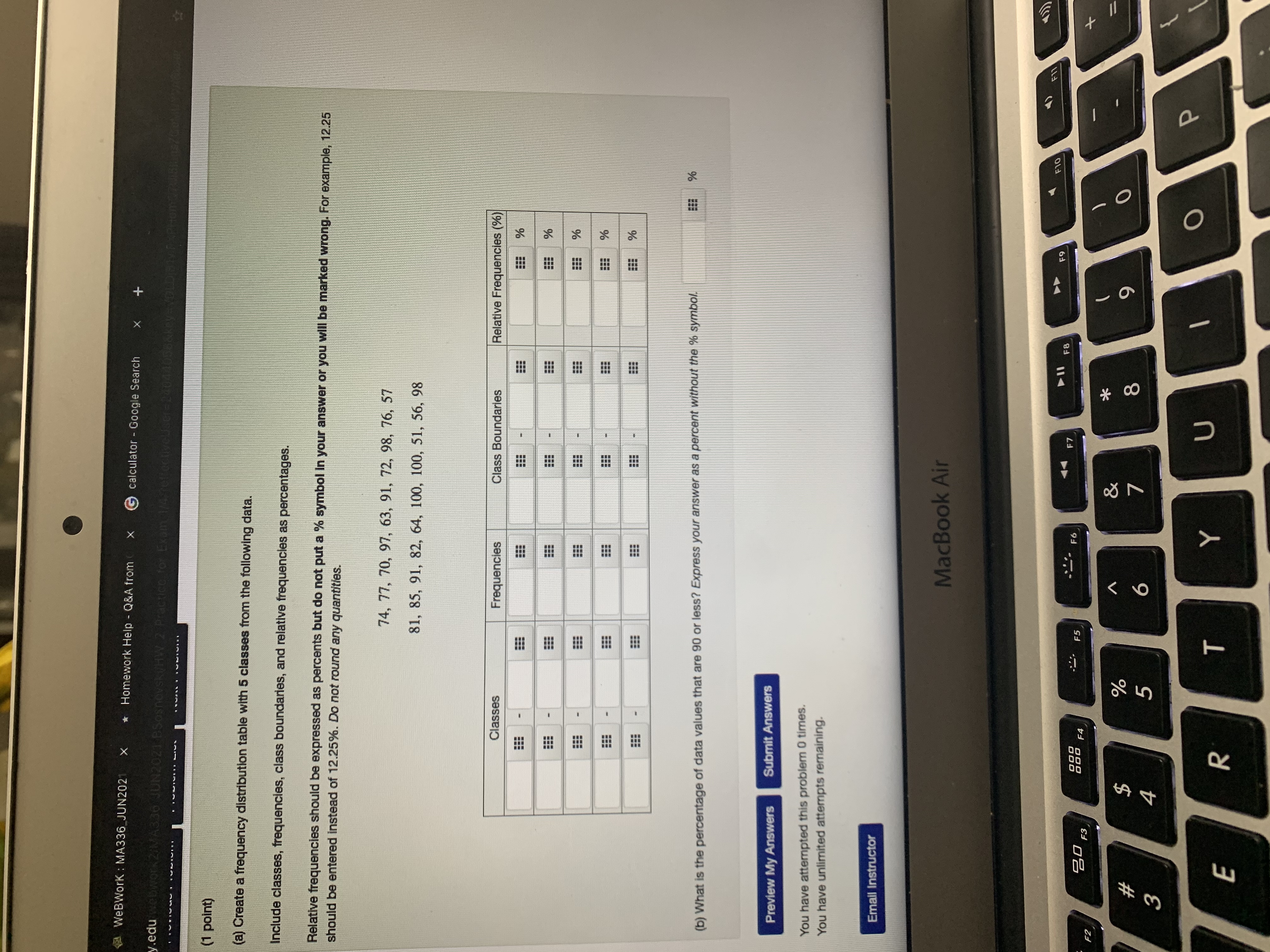  WeBWork : MA336_JUN2021 X * Homework Help - Q&A from X