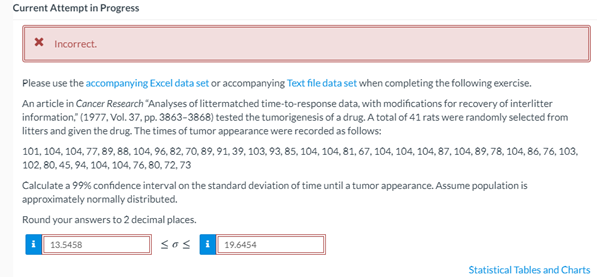  Current Attempt in Progress * Incorrect. Please use the accompanying Excel