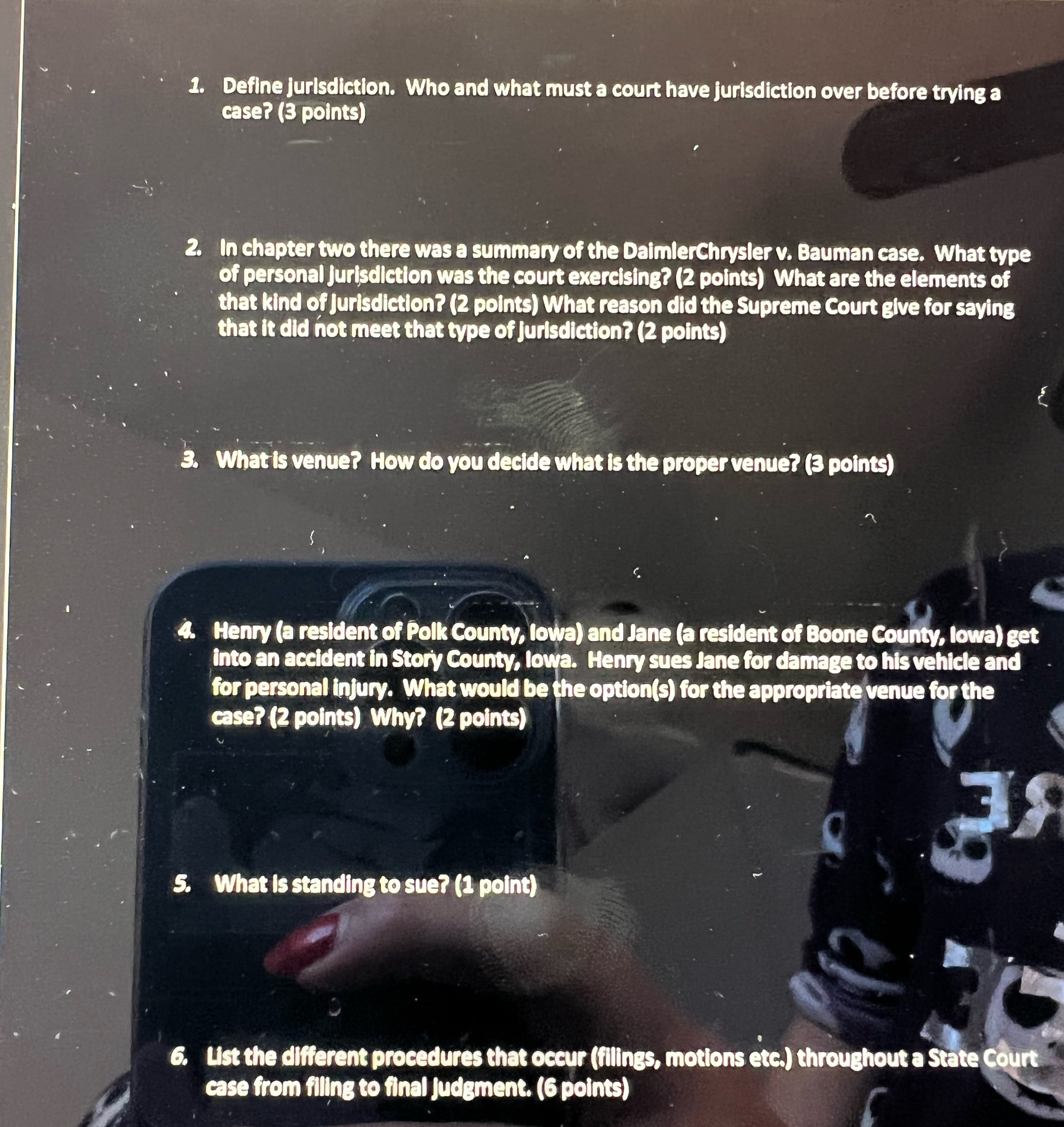 The answers have to be from the down description unless it will