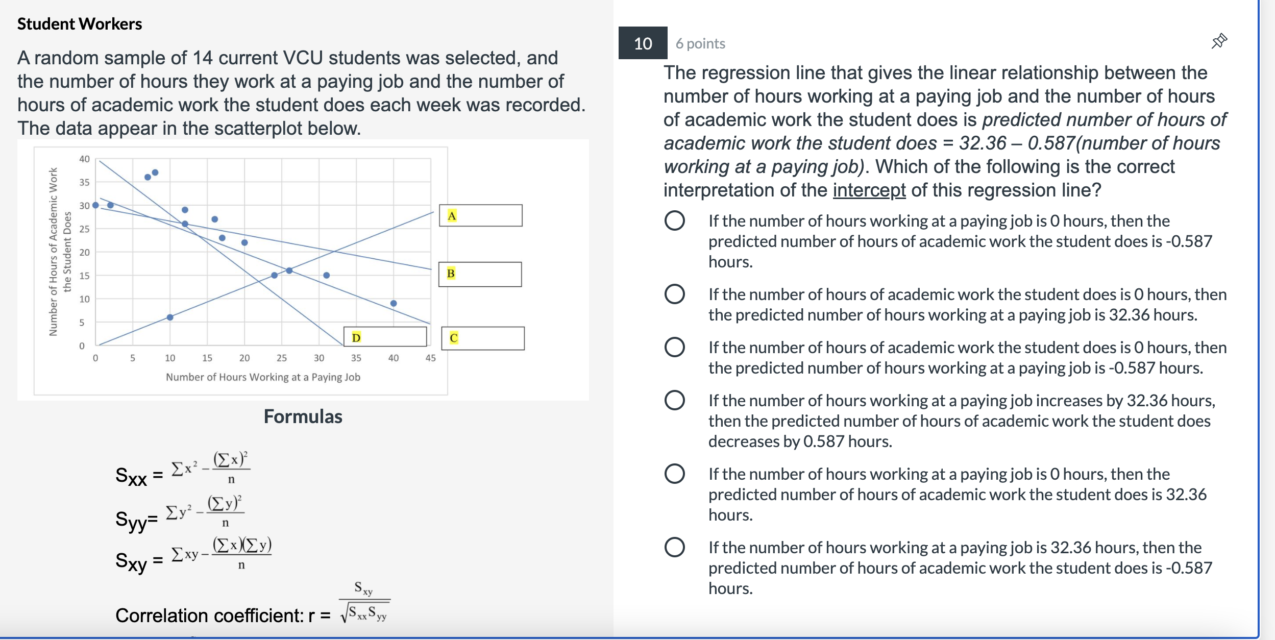 below academic work the student does is predicted number of hours of