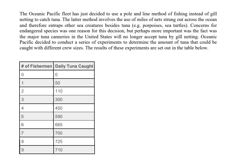  The Oceanic Pacific fleet has just decided to use a pole