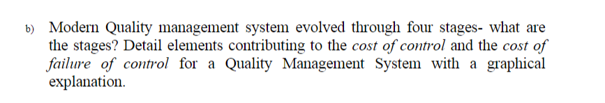 by Modern Quality management system evolved through four stages- what are