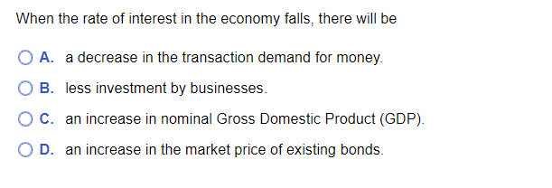 what is the answer to this and why When the rate of